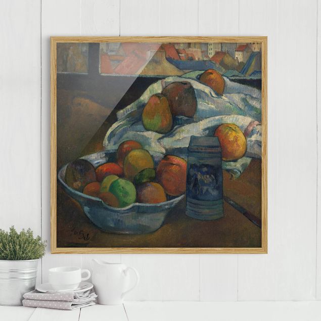 Framed poster - Paul Gauguin - Fruit Bowl and Pitcher in front of a Window