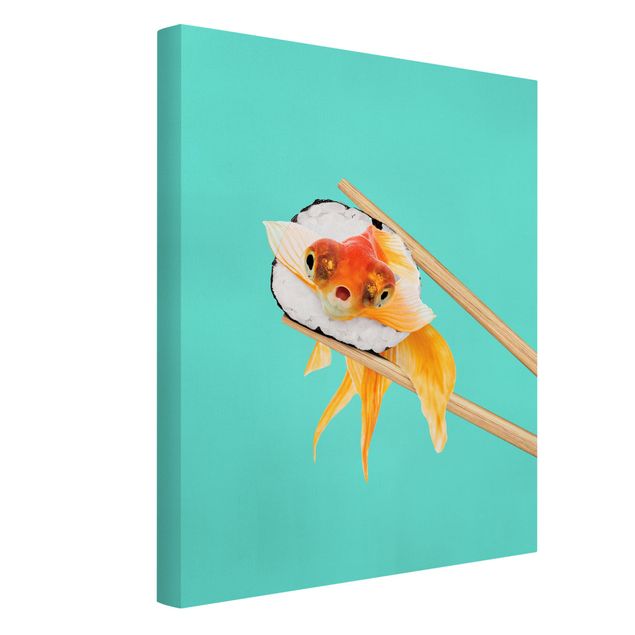 Canvas print - Sushi With Goldfish