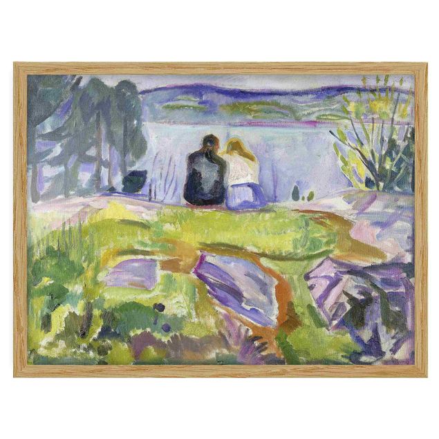 Framed poster - Edvard Munch - Spring (Love Couple On The Shore)
