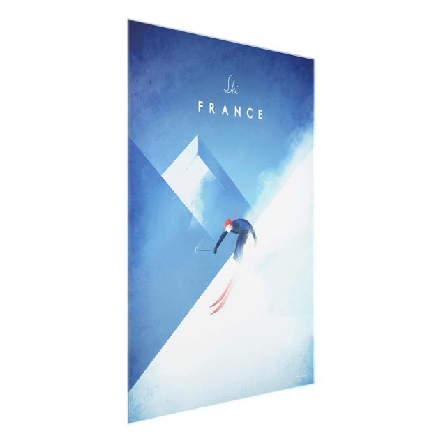 Glass print - Travel Poster - Ski In France