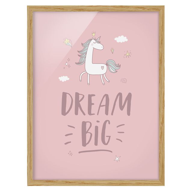 Framed poster - Dream big Unicorn