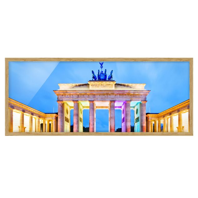 Framed poster - Illuminated Brandenburg Gate