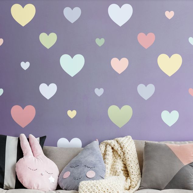 Wall stickers heart 85 Hearts Pastel Set