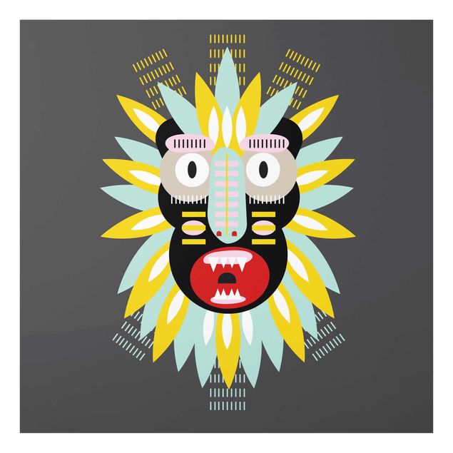 Glass print - Collage Ethnic Mask - King Kong