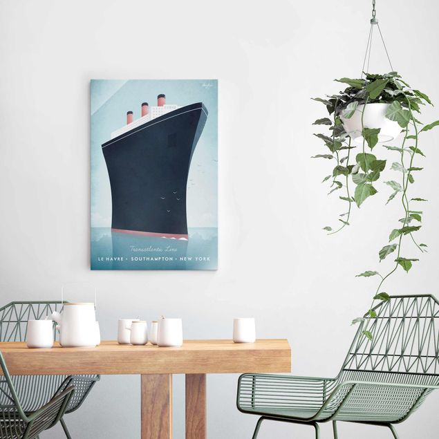 Glass print - Travel Poster - Cruise Ship