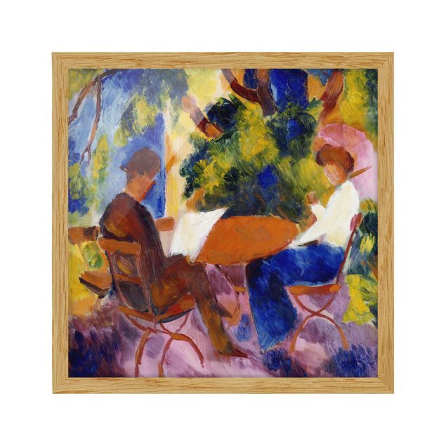 Framed poster - August Macke - Couple At The Garden Table