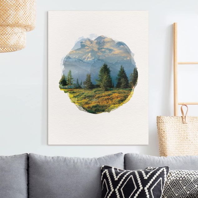 Canvas print - WaterColours - Emosson Wallis Switzerland