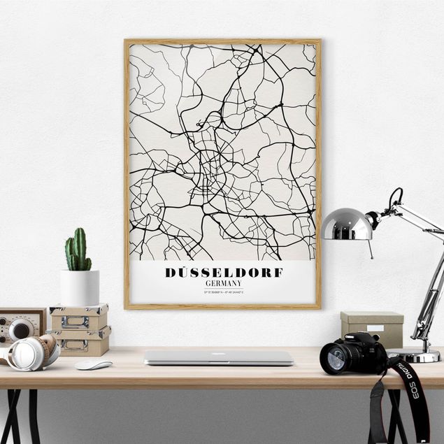 Framed poster - Dusseldorf City Map - Classic