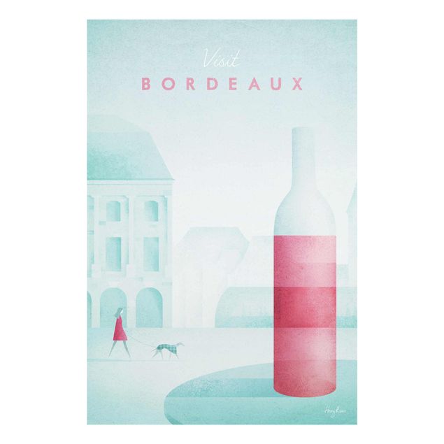 Glass print - Travel Poster - Bordeaux