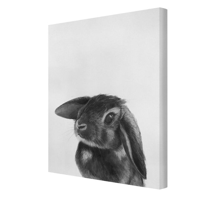 Canvas print - Illustration Rabbit Black And White Drawing
