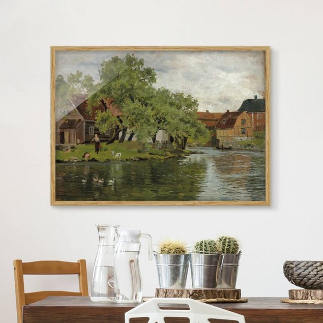 Framed poster - Edvard Munch - Scene On River Akerselven