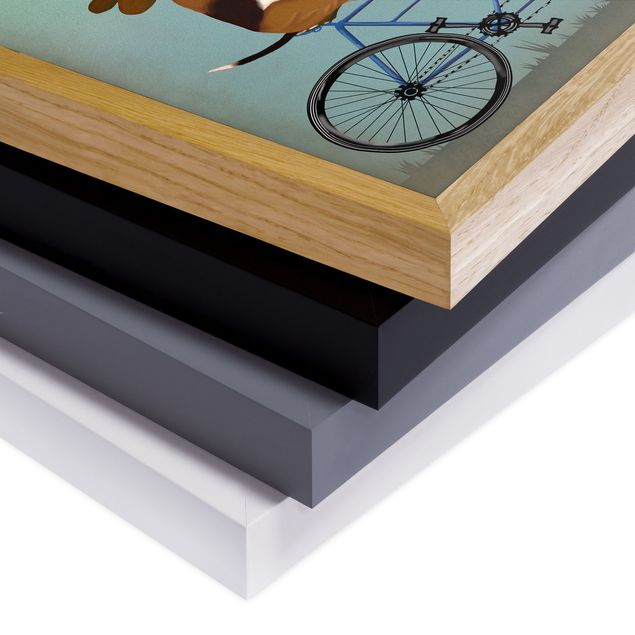 Framed poster - Cycling - Bassets Tandem
