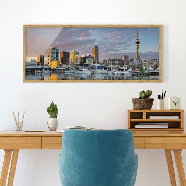 Framed poster - Auckland Skyline Sunset