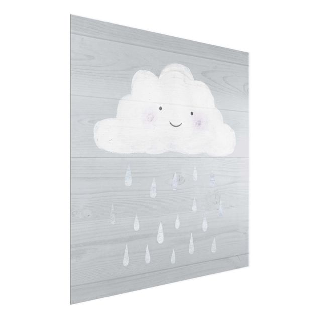 Glass print - Cloud With Silver Raindrops