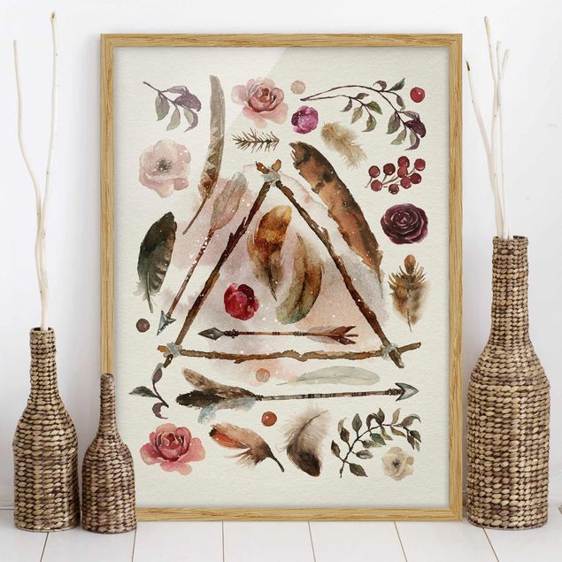 Framed poster - Found Objects - Watercolour