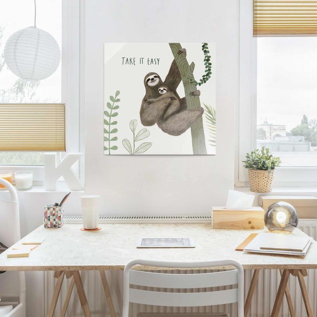 Glass print - Sloth Sayings - Easy