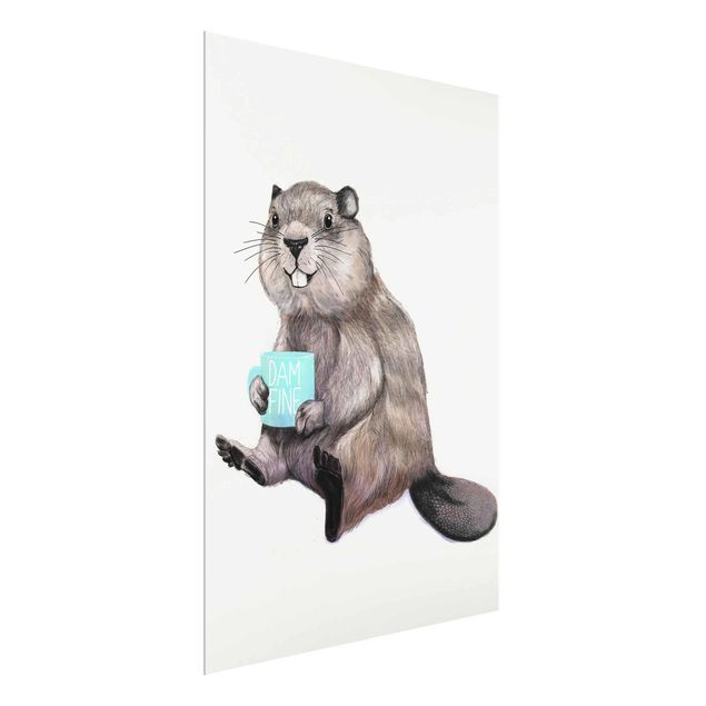 Glass print - Illustration Beaver Wit Coffee Mug