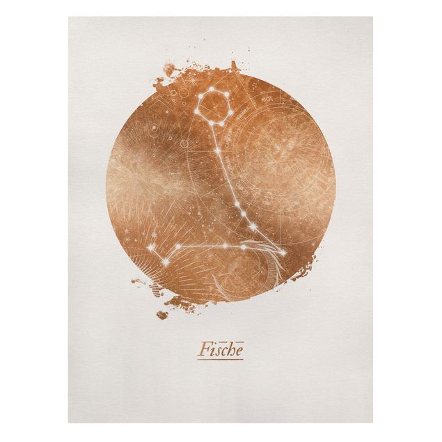 Print on canvas - Pisces Gold