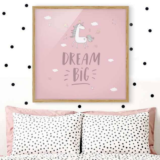 Framed poster - Dream big Unicorn
