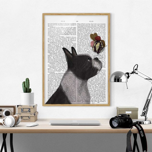 Framed poster - Animal Reading - Terrier With Ice