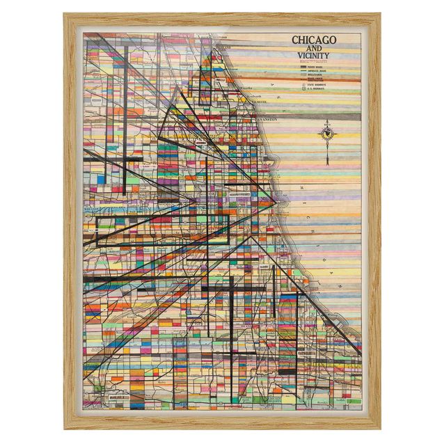 Framed poster - Modern Map Of Chicago