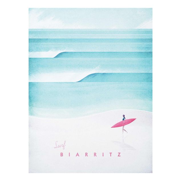 Glass print - Travel Poster - Biarritz