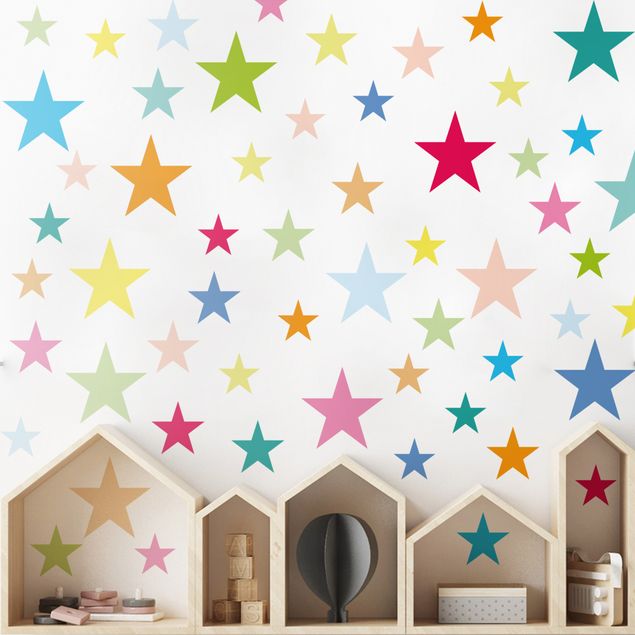 Wall sticker - 92 Colorful Stars Set
