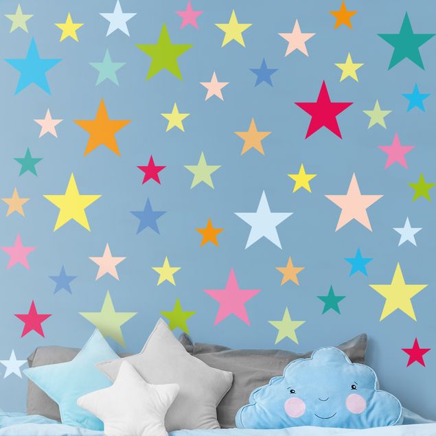 Wall sticker - 92 Colorful Stars Set