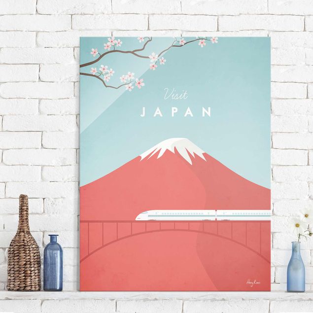 Magnettafel Glas Travel Poster - Japan