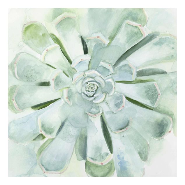 Glass print - Succulent Plant Watercolour Light Coloured