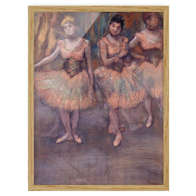 Framed poster - Edgar Degas - Three Dancers before Exercise