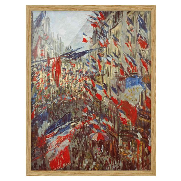 Framed poster - Claude Monet - The Rue Montorgueil with Flags