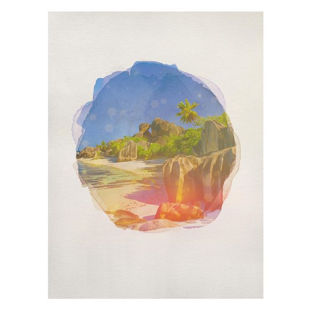 Canvas print - WaterColours - Dream Beach Seychelles