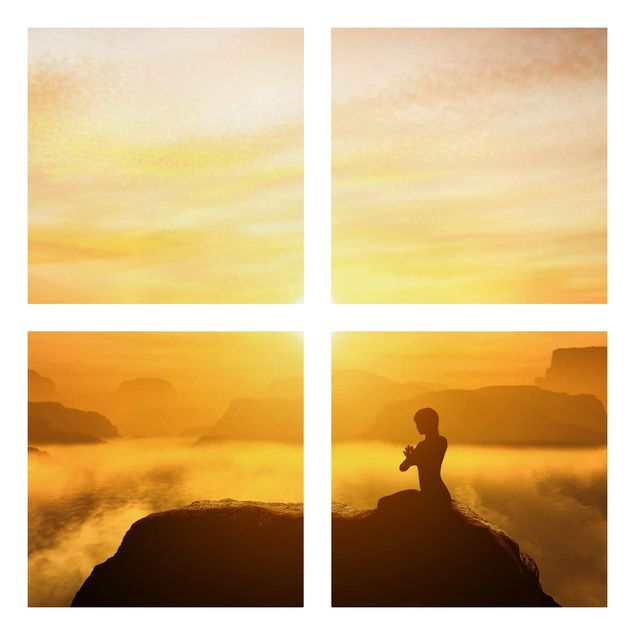 Print on canvas 4 parts - Yoga Meditation