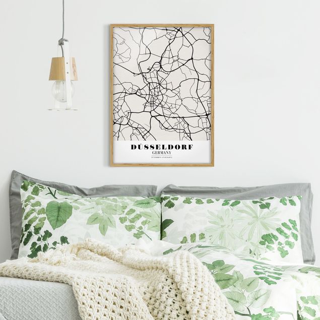 Framed poster - Dusseldorf City Map - Classic