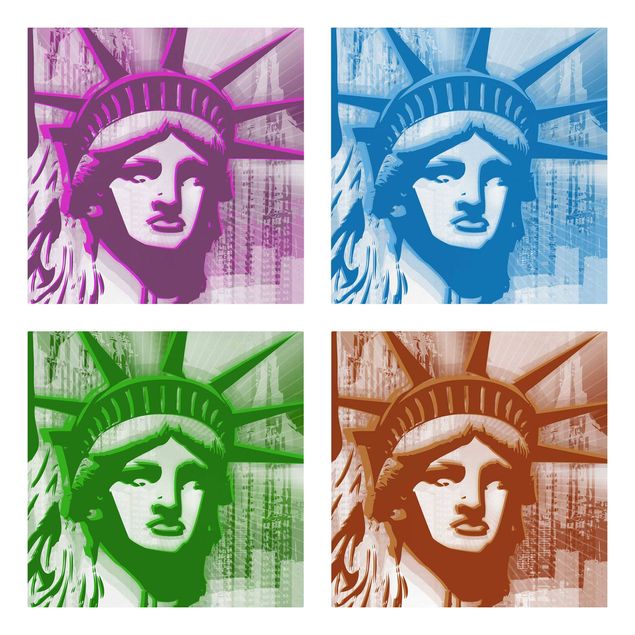 Print on canvas 4 parts - No.YK13 Statue of Liberty