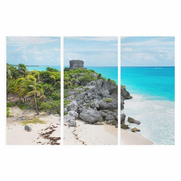 Print on canvas 3 parts - Caribbean Coast Tulum Ruins