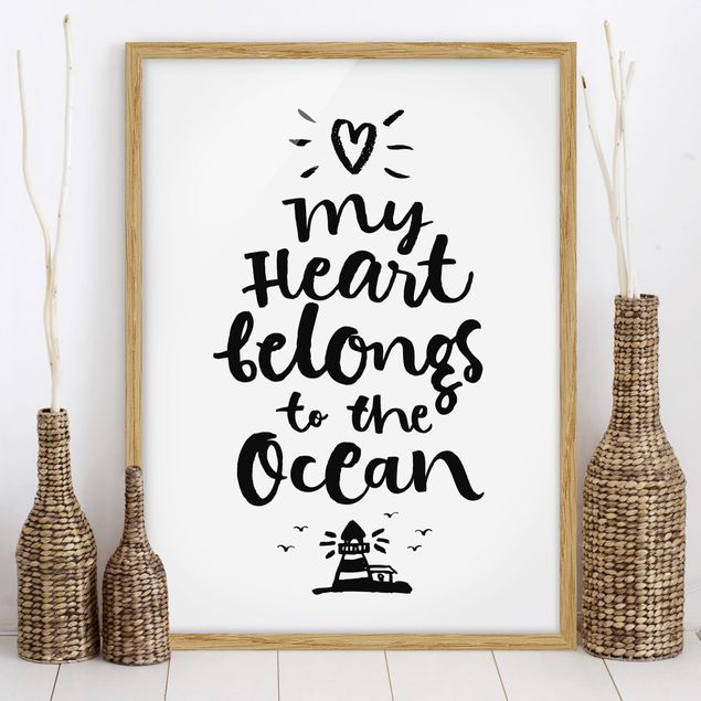 Framed poster - My Heart Belongs To The Ocean