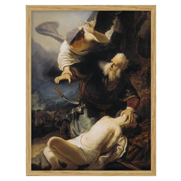 Framed poster - Rembrandt van Rijn - The Angel prevents the Sacrifice of Isaac