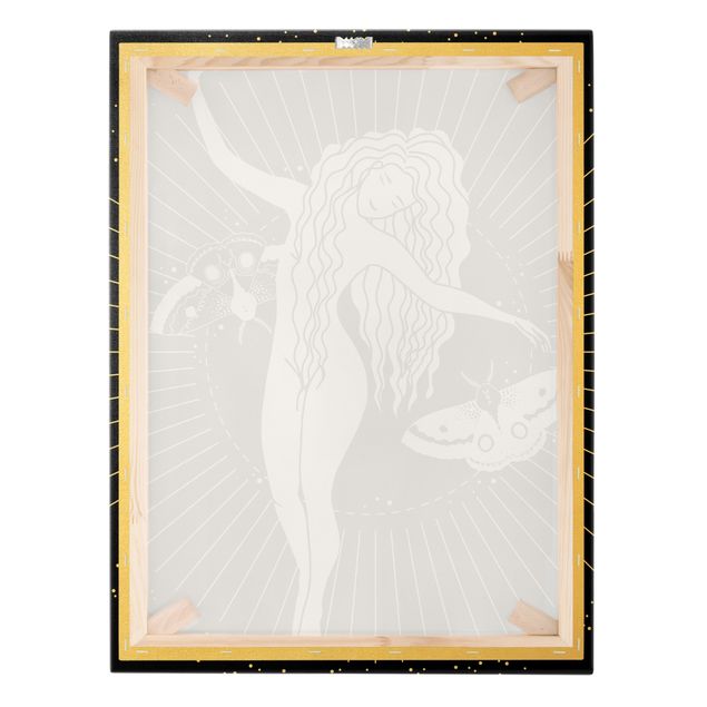 Canvas print gold - Illustration Star Dancer And Moth