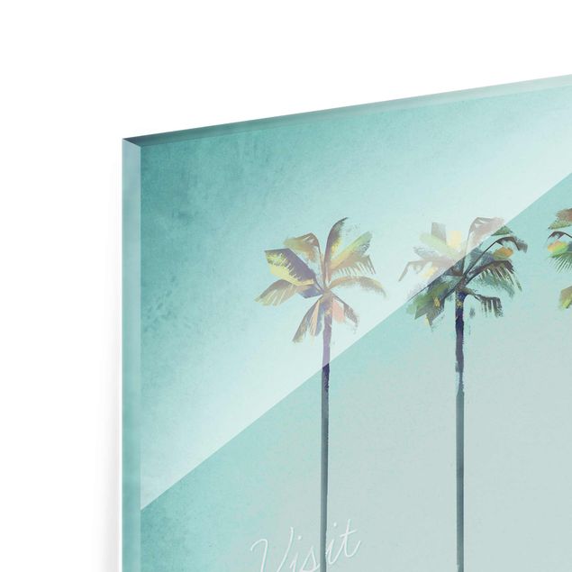 Glass print - Travel Poster - Miami