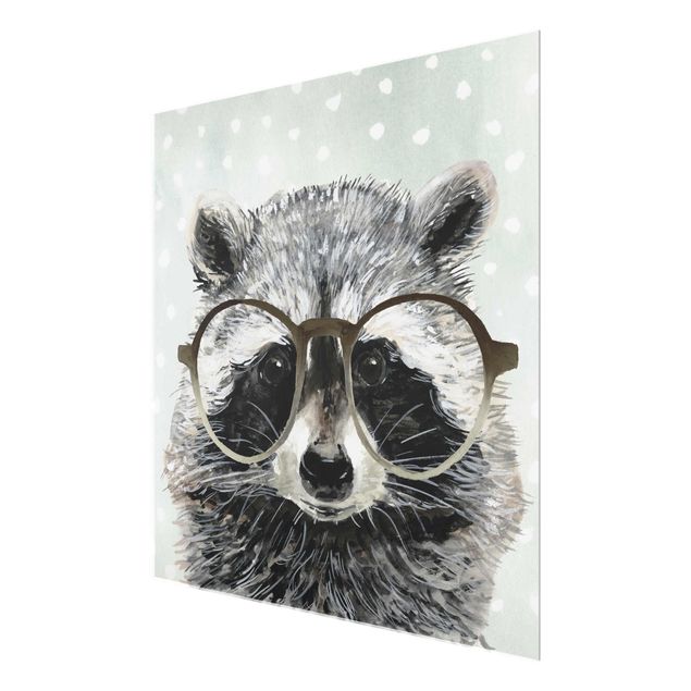 Glass print - Animals With Glasses - Raccoon