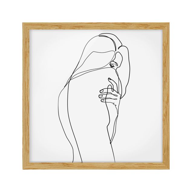 Framed poster - Line Art Nude Shoulder Black And White