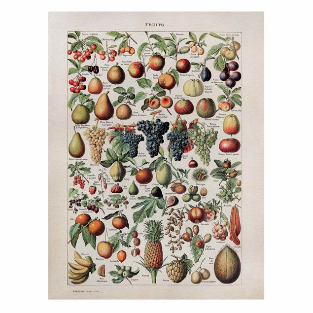 Print on canvas - Vintage Board Fruits