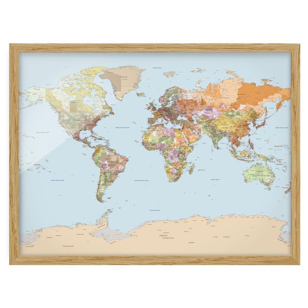 Framed poster - Political World Map