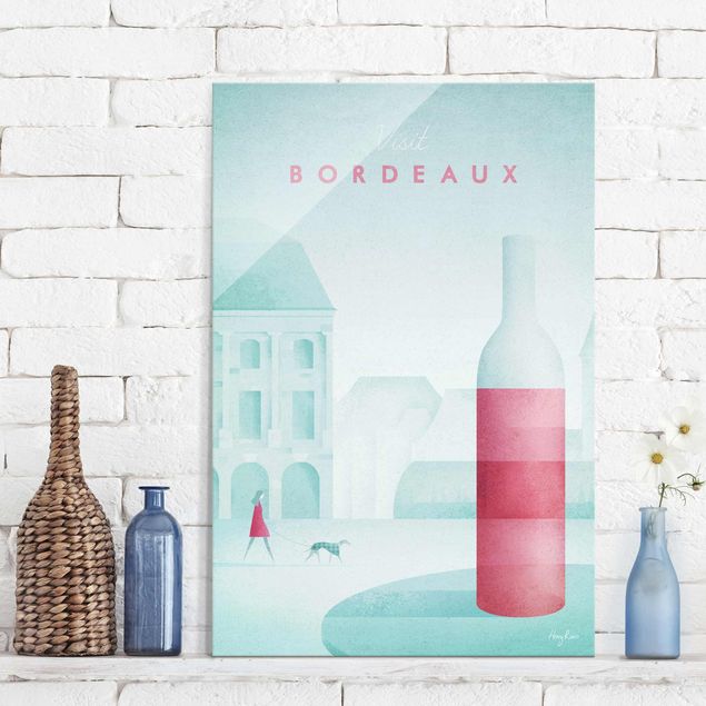 Glas Magnetboard Travel Poster - Bordeaux