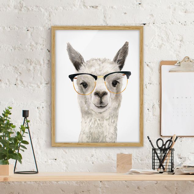 Framed poster - Hip Lama With Glasses I