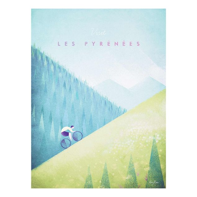 Glass print - Travel Poster - The Pyrenees