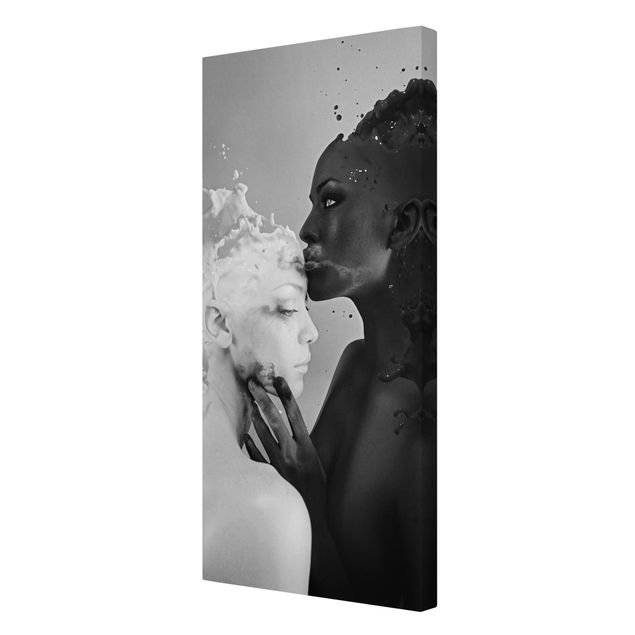 Print on canvas - Milk & Coffee Kiss Black