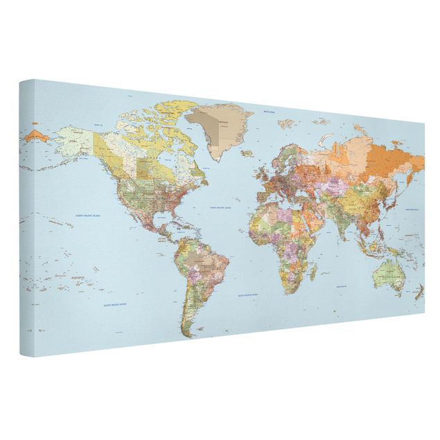 Print on canvas - Political World Map